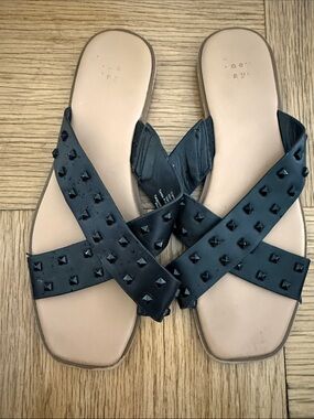 A New Day Black Studded Sandals